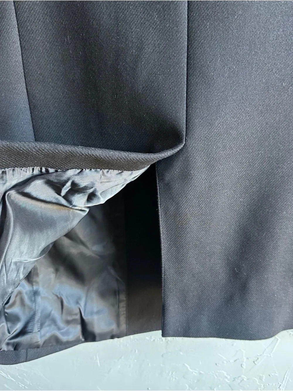 Banana Republic Italian Wool Blazer‎ Black Minimalist Tailored Coat M Business